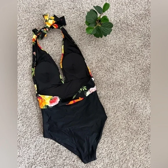 NWT! Cupshe Floral One Piece Swimsuit Sz M - Picture 4 of 9